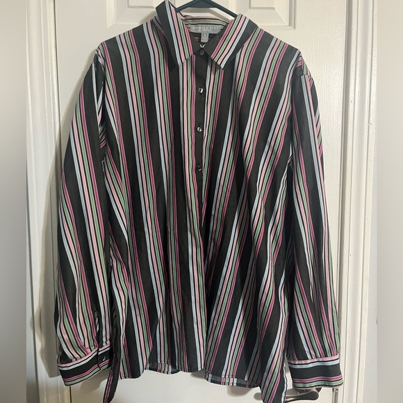 foxcroft striped button down wrinkle free size 20W - Picture 1 of 3